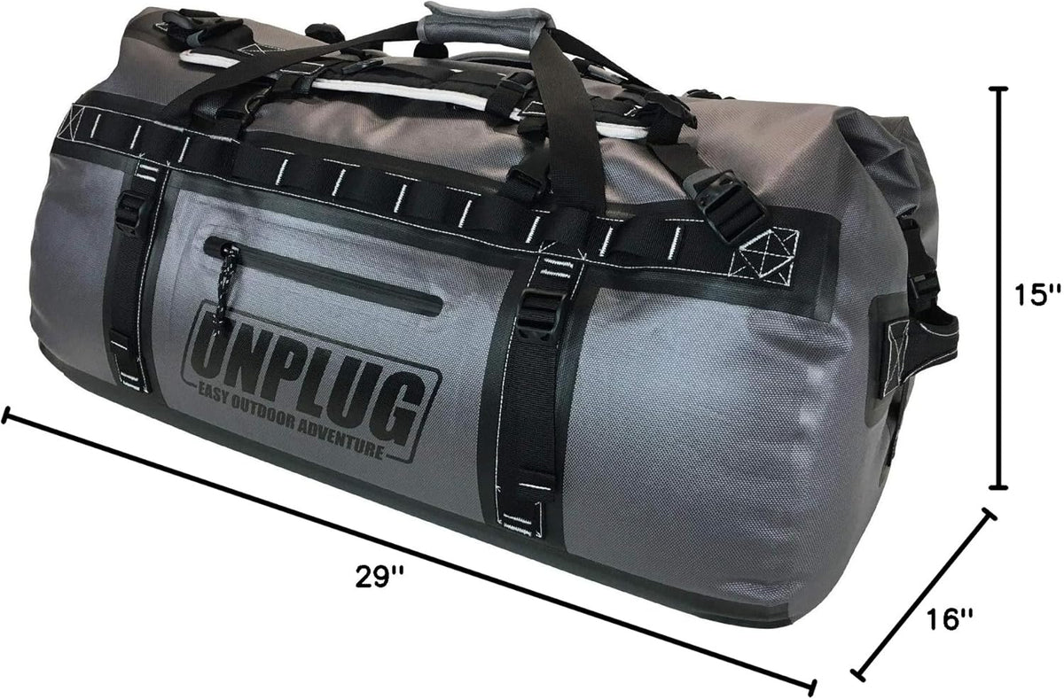 UNPLUG Ultimate Adventure Bag -1680D Heavy Duty Waterproof Travel Duffel Bags for Camping, Motorcycle Dry Bag, Waterproof Bags for Boating, Waterproof Duffle Backpack,Tactical Duffle Bag
