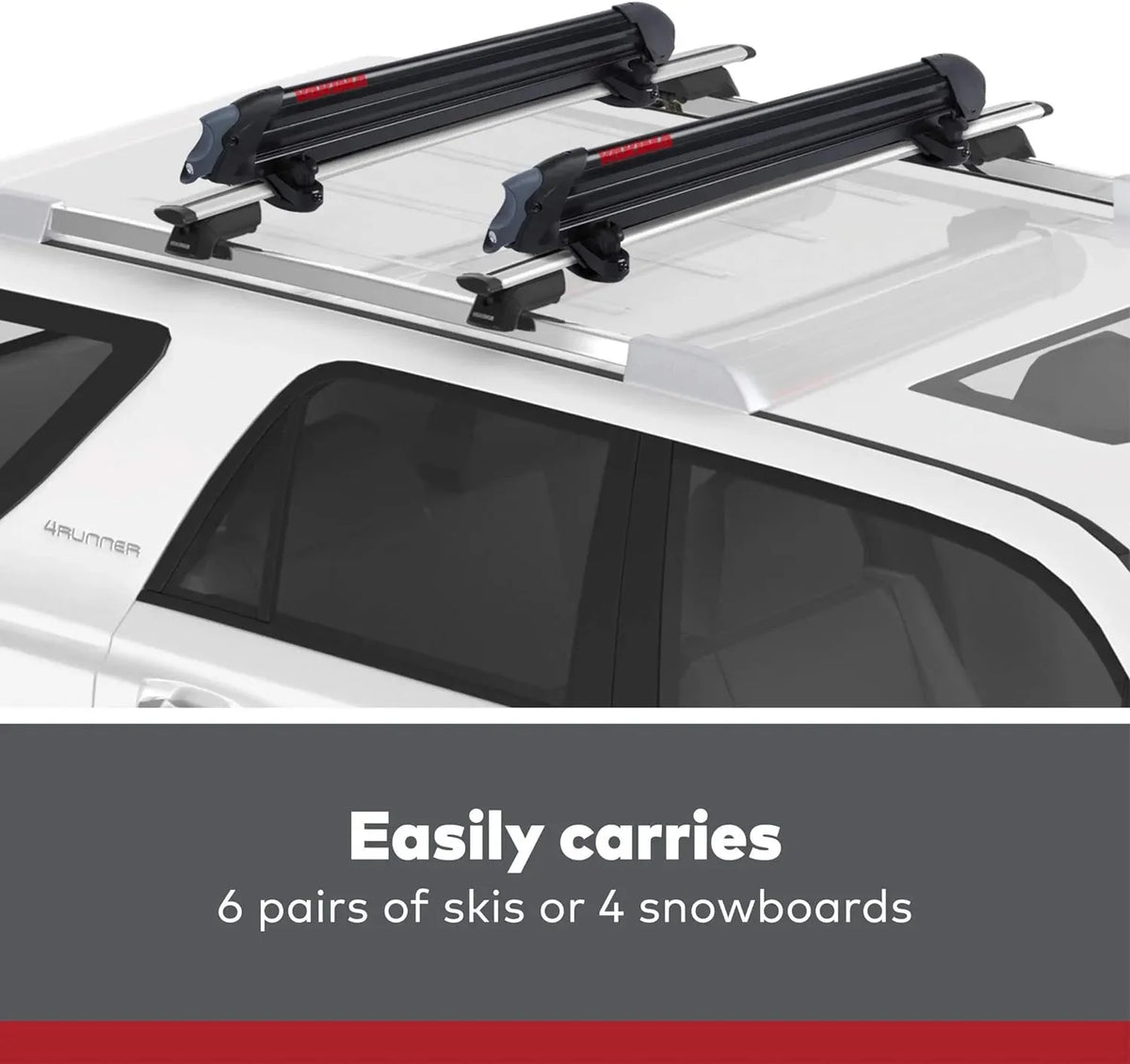 Yakima PowderHound 6 Ski & Snowboard MountRides Quietly Black
