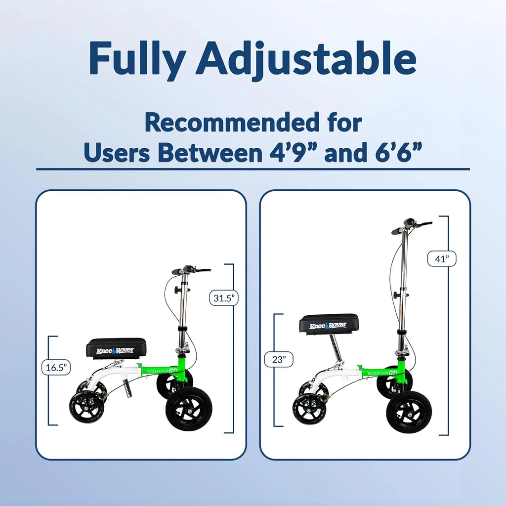 Hybrid - Most Compact All Terrain Knee Scooter for Adults for Foot Surgery Heavy Duty Knee Walker for Broken Ankle Foot Injuries Recovery Leg Scooter Best Knee Crutch Alternative (Green)
