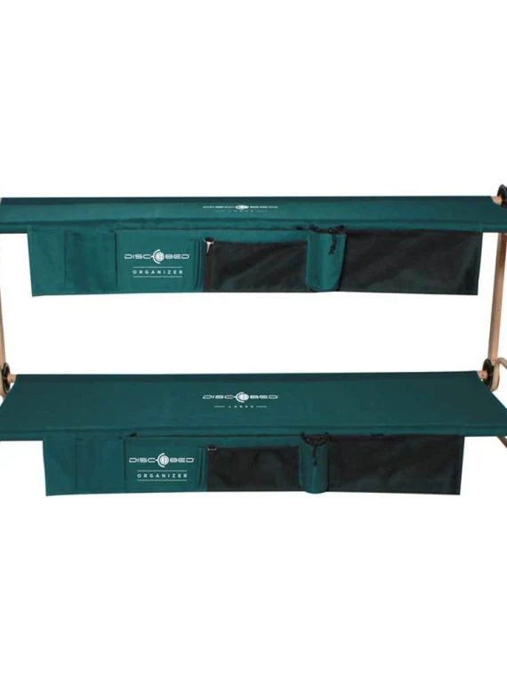 Disc-O-Bed Large Cam-O-Bunk Benchable Double Cot with Storage Organizers, Green