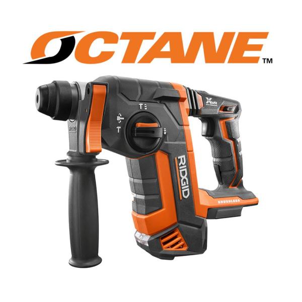 RIDGID 18-Volt OCTANE Cordless Brushless 1 in. SDS-Plus Rotary Hammer (Tool Only) R86711B
