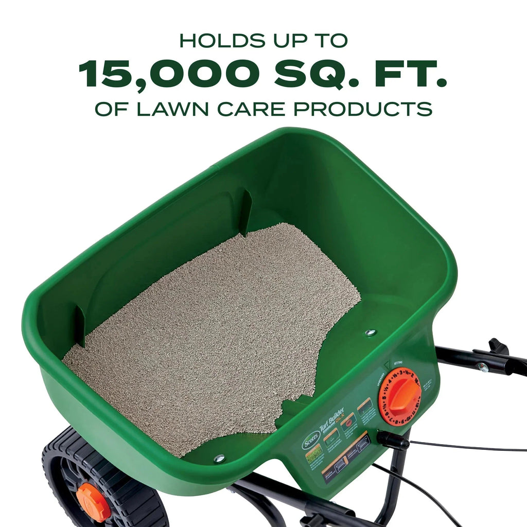 Turf Builder EdgeGuard DLX Broadcast Spreader 15,000 sq. ft.