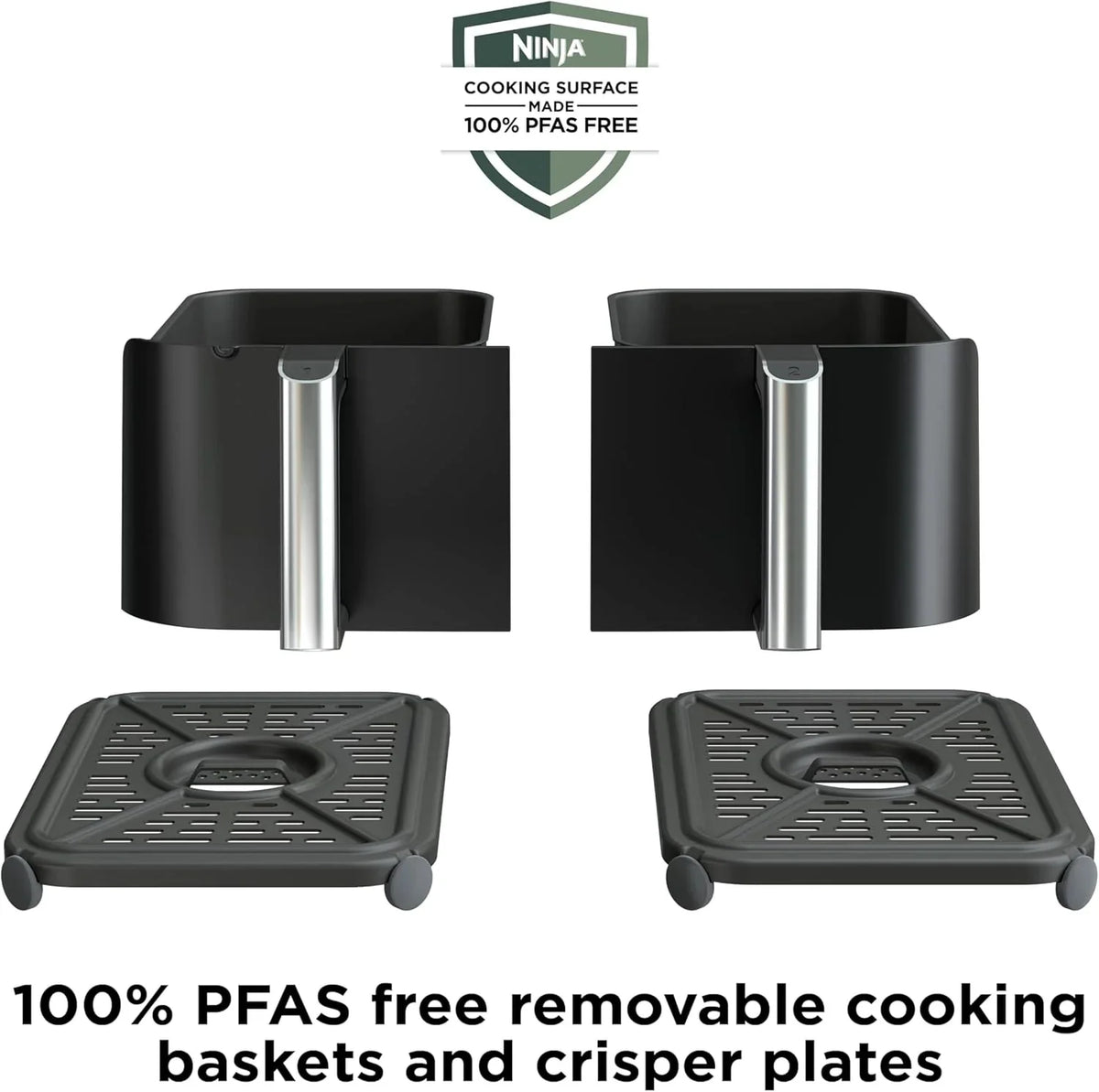 Ninja Foodi 10QT 6-in-1 DualZone Smart XL Air Fryer, 2 Independent 5QT Baskets, Smart Cook Thermometer, Match Cook, Smart Finish, Air Fry, Roast, Bake, Dehydrate, Reheat, Grey, DZ550