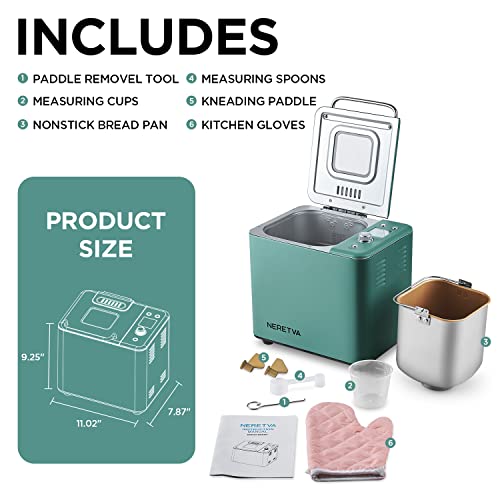 Neretva Bread Maker Machine , 20-in-1 Automatic Breadmaker with Sourdough Setting