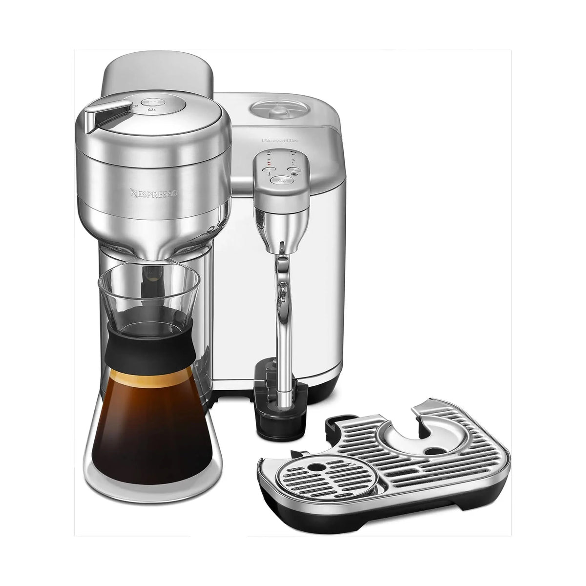 Nespresso Vertuo Creatista Coffee Maker, Brushed Stainless Steel, 2L Capacity, Milk Frother, 6 Sizes, Quick Heat-Up, Compatible with Vertuo Capsules
