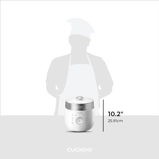 Small Stainless Steel Rice Cooker 6 Cups (Cooked), 12 Cups (Cooked) Induction Heating Dual Pressure, 16+ Menu Options (White)