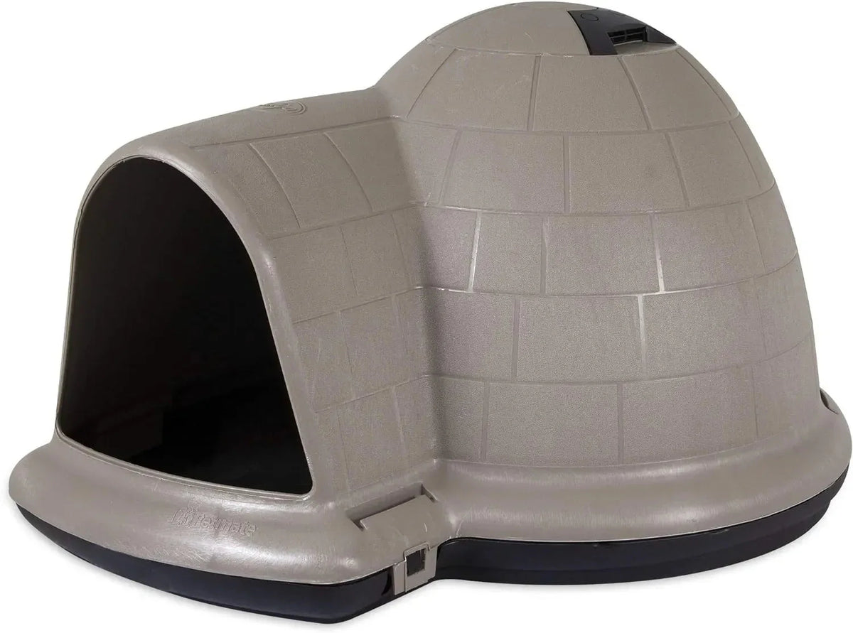 Petmate Indigo Dog House (Igloo Dog House, Made in USA with 90% Recycled Materials, All-Weather Protection Pet Shelter) for XL Dogs -90 to 125 pounds, Made in USA