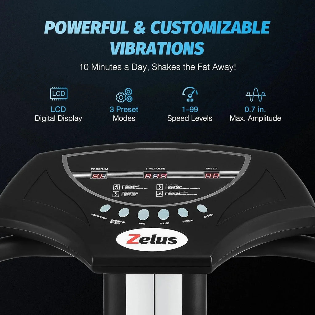 Whole Body Vibration Plate, 500W Vibration Plate Exercise Machine with 99 Levels 3 Preset Modes & 2 Resistance Bands, Training Fitness Vibration Platform Machine for Home Gym with 330lb Capacity