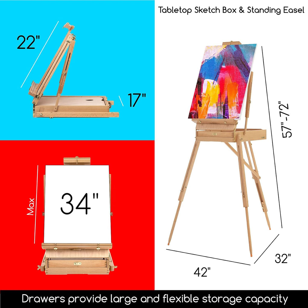 MEEDEN 141PCS Art Supplies with French Easel, All-in-one Painting Set for Artists Beginners