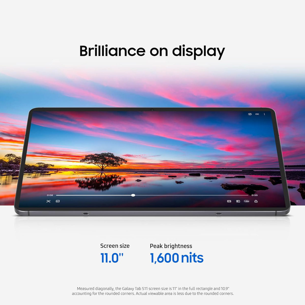 Samsung Galaxy Tab S11 256GB WiFi Android Tablet, Dynamic AMOLED 2X Display, 3nm MediaTek Processor, Galaxy AI, IP68, High Performance, Premium 11" AMOLED Screen, Slim, Portable Design, Silver
