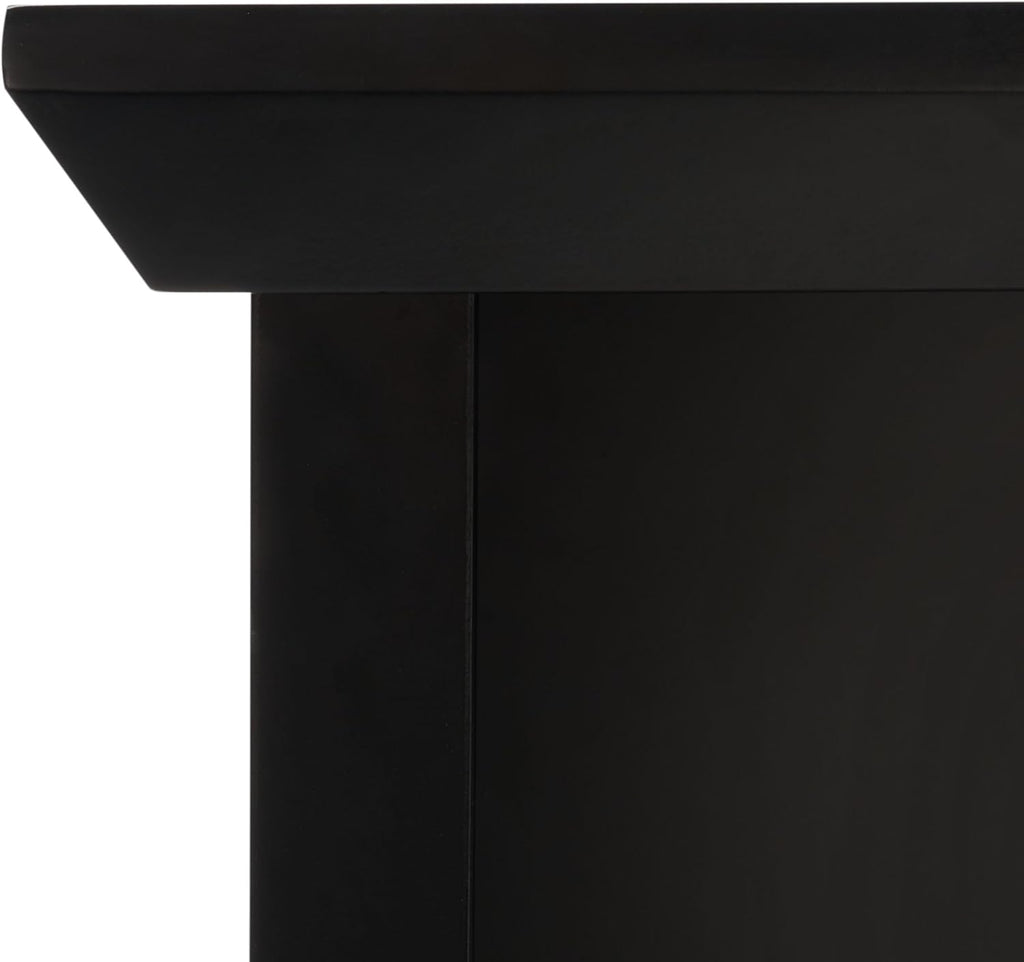 SAFAVIEH Home Collection Surrey Farmhouse Black 6-Shelf 2-Hook Bottom Storage Hall Tree (Fully Assembled)