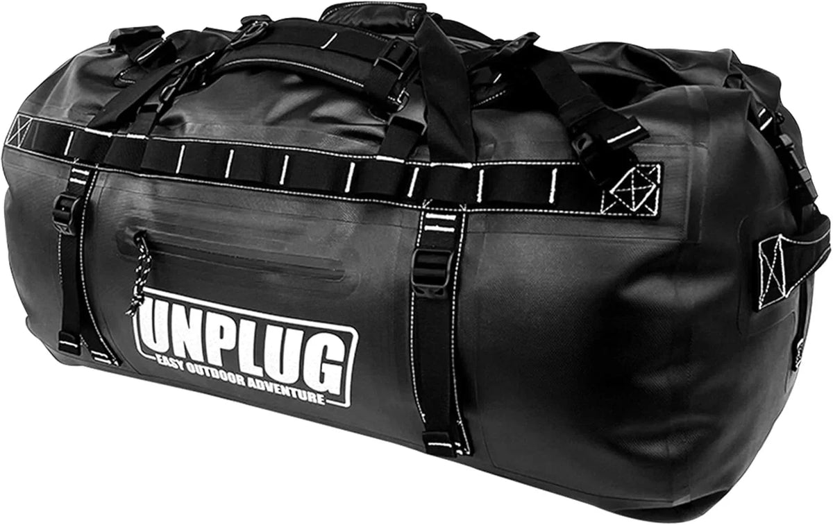UNPLUG Ultimate Adventure Bag -1680D Heavy Duty Waterproof Travel Duffel Bags for Camping, Motorcycle Dry Bag, Waterproof Bags for Boating, Waterproof Duffle Backpack,Tactical Duffle Bag