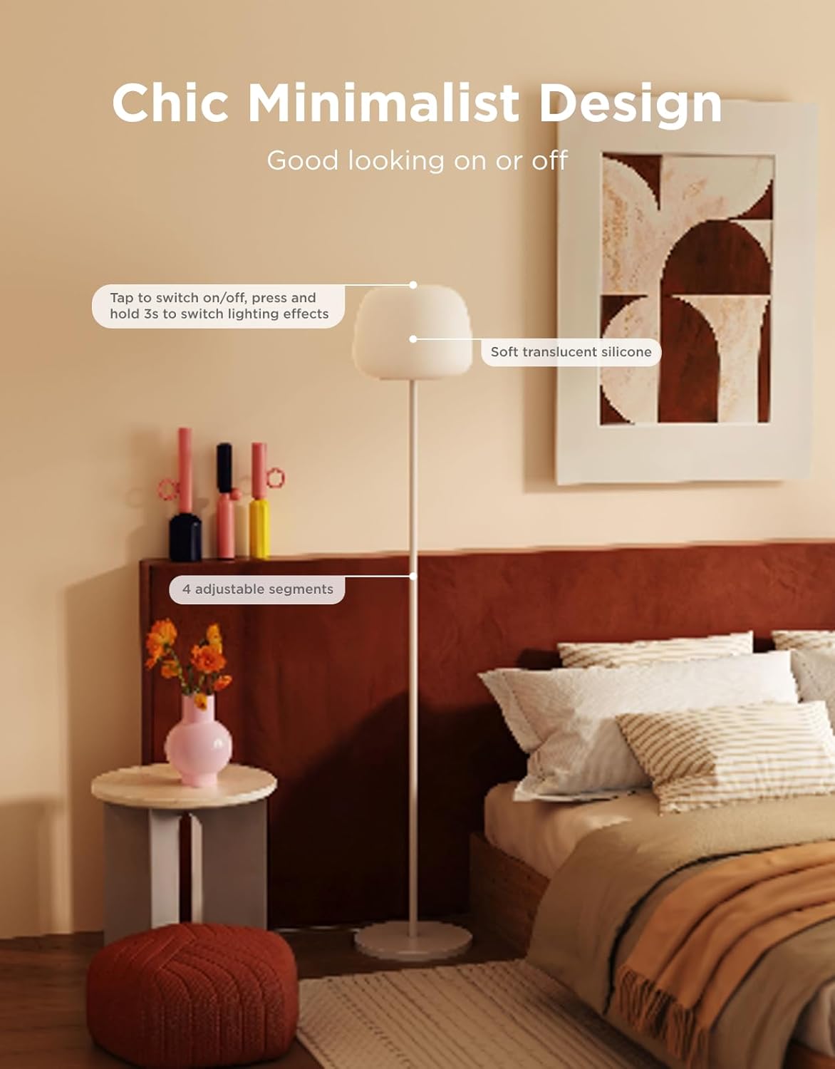 Govee Lantern Floor Lamp, Halo Gradient RGBIC Smart Corner Lamp with LuminBlend+, 1000K-10000K, Matter Compatible, 100+ Scene Modes, Music Sync, 1400lm, Modern Floor Lamps for Living Room, White