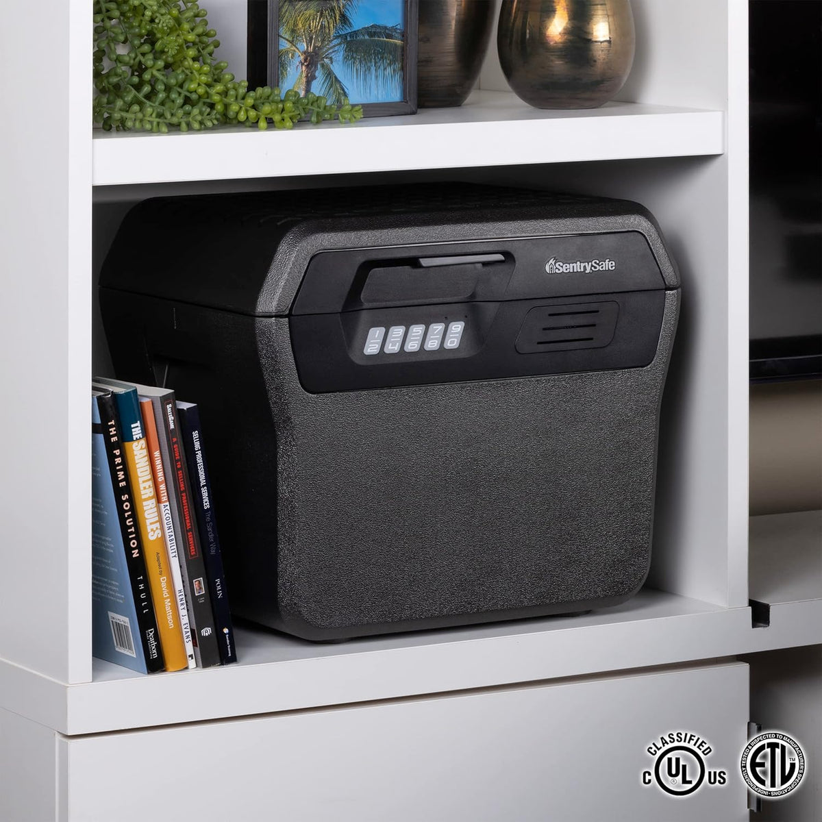 SentrySafe Charcoal Gray Waterproof and Fireproof Safe, Lock Box with Keypad for Documents and Hanging File Folders, Exterior: 14.1 x 16.6 x 13.8 Inches, ‎FHW40300