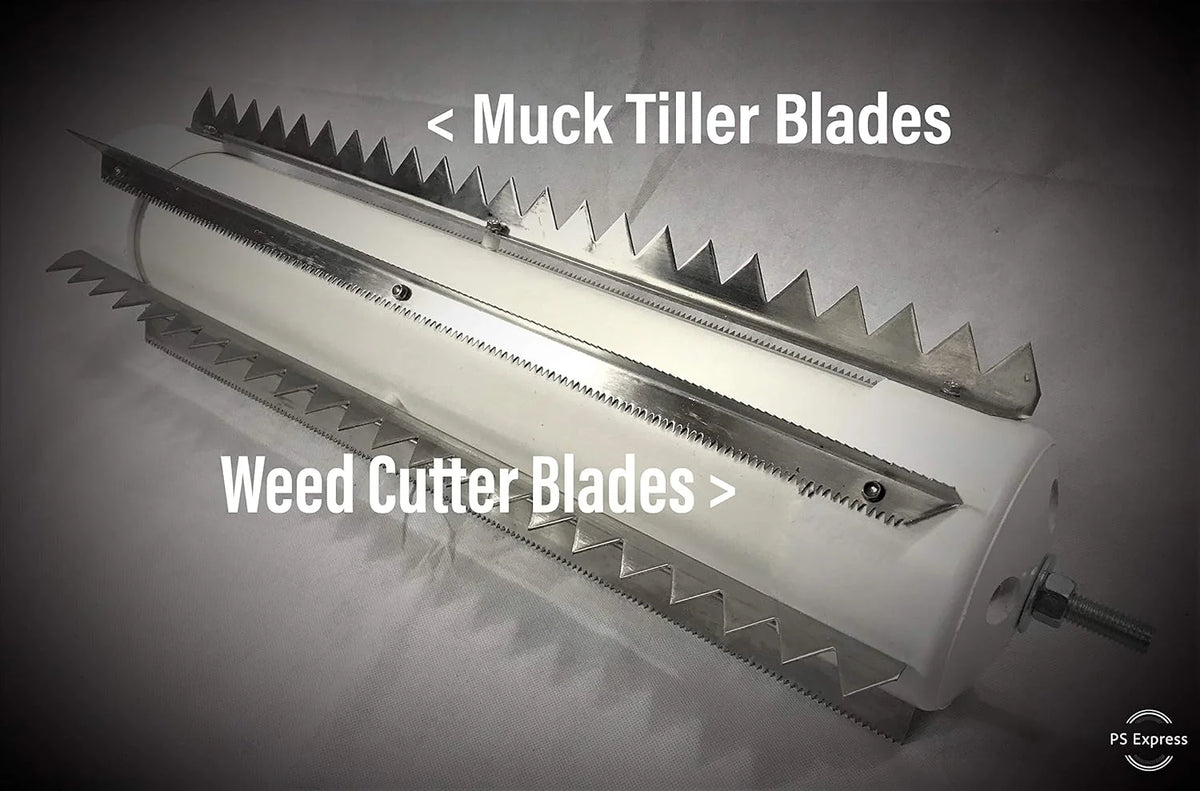 Weeds Muck Silt Gone! Lake Weed Removal Tool. Long Reach 20ft Handle System with Stainless Steel Blades.