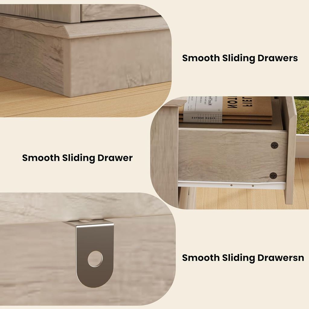 GarveeHome 8 Drawer Dressers for Bedroom, Chest of Drawers with Deep Drawers, Large Double Dresser for Closet with Wide Top, Horizontal Wooden Dresser for Living Room, Hallway, Kids Room, Oak