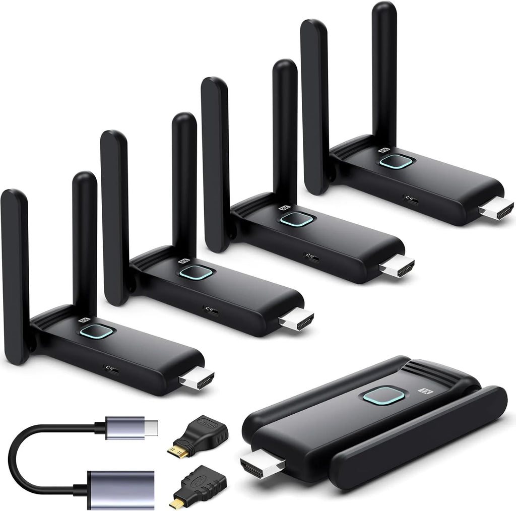 Wireless HDMI Transmitter with 4 Receivers, 165FT, Plug & Play