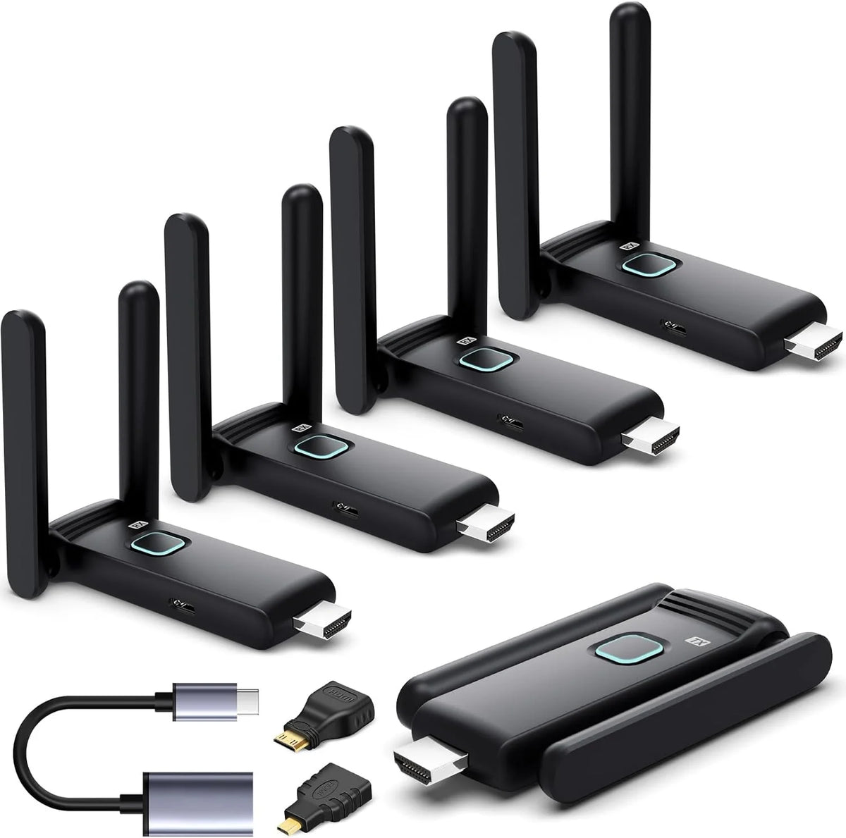 Wireless HDMI Transmitter with 4 Receivers, 165FT, Plug & Play