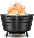 26.5 Inch Smokeless Fire Pit, Outdoor Portable Fire Pit with Stand, Removable Ash Pan & Heat Shield, Large Wood Burning Firepit Bonfire for Outside, Backyard, Patio,Camping