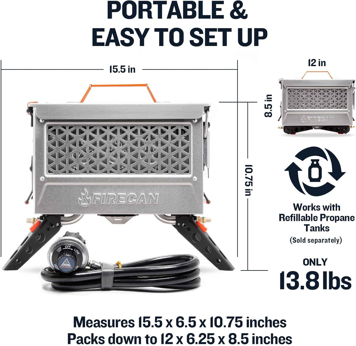 Ignik FireCan Deluxe Portable Propane Fire Pit and Grill