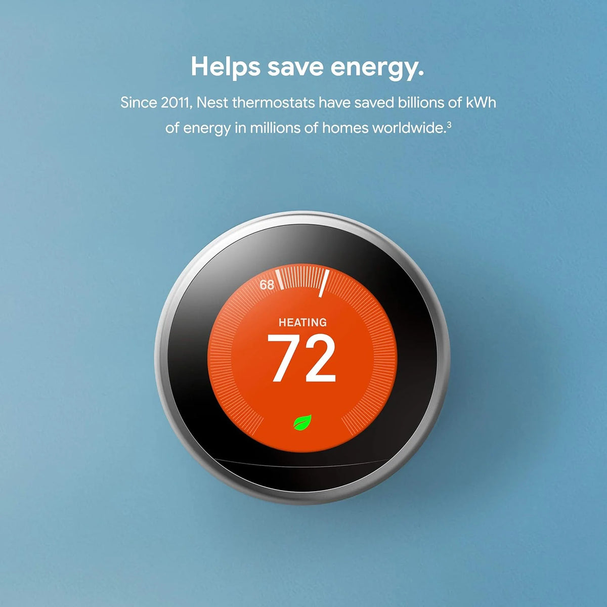 Nest 3rd Gen Learning Thermostat, Programmable Smart, Alexa Compatible, White, Wi-Fi, Energy Saving, Home Use