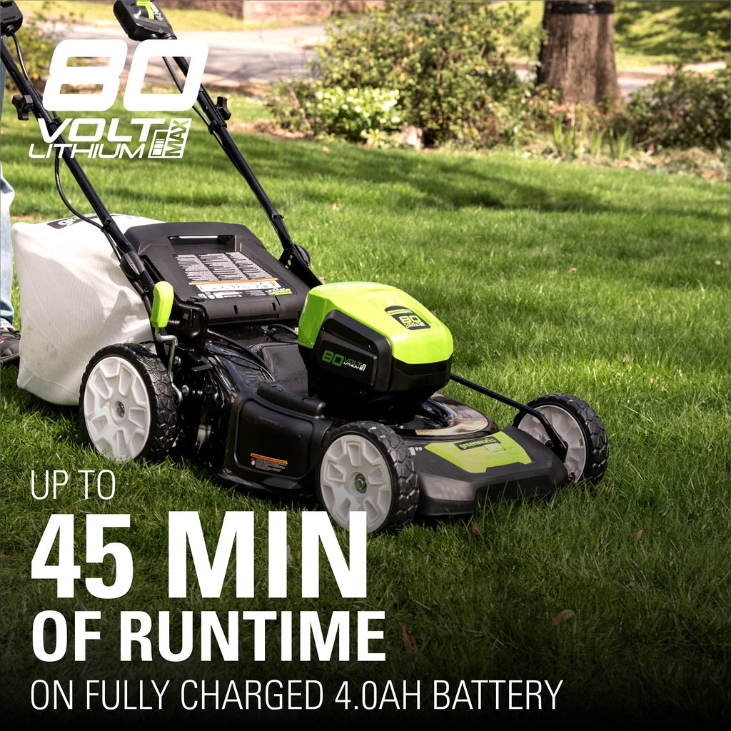 80V Cordless 21 Self-Propelled Brushless Lawn Mower | Greenworks
