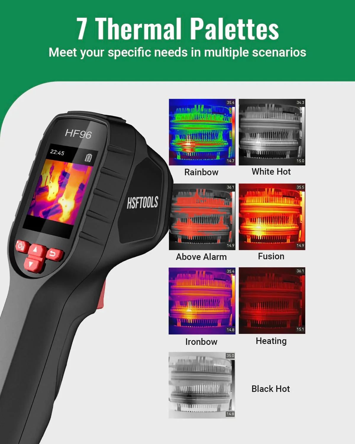 Thermal Camera, Super Resolution 240 x 240, Thermal Imaging Camera with Laser Pointer, 96 x 96 IR Resolution, 25 HZ Infrared Camera,-4°F to 1022°F, 50°FOV, 8h Battery Life Thermal Imager