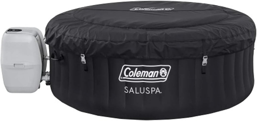 Coleman SaluSpa Miami AirJet 2 to 4 Person Round Inflatable Hot Tub Portable Outdoor Spa with 120 Soothing AirJets and Insulated Cover, Black