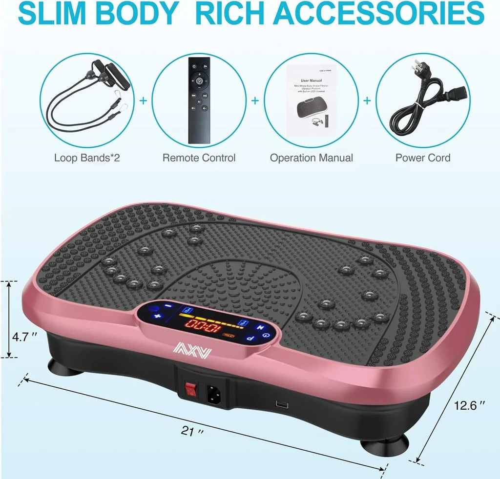 Vibration Plate Fitness Platform Exercise Machine Vibrating Lymphatic Drainage Shaking Full Body Shaker Workout Vibrate Stand Shake Board Sport Gym for Weight Loss Fat Burner for Women Men