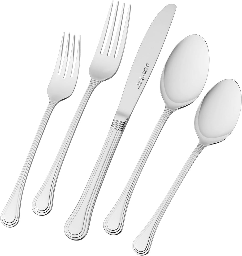 HENCKELS 65-Piece Astley Flatware Set,Silver