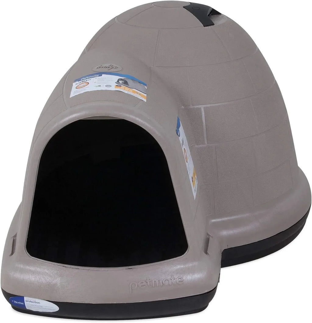 Petmate Indigo Dog House (Igloo Dog House, Made in USA with 90% Recycled Materials, All-Weather Protection Pet Shelter) for XL Dogs -90 to 125 pounds, Made in USA