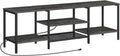 TV Stand with Power Outlets to 75 Inches, TV Console Table with Open Storage Shelves Cabinet, Industrial Media Entertainment Center for Living Room Bedroom, Rustic Brown and Black BF60DS01
