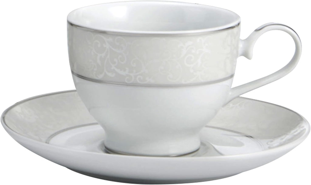 Mikasa Parchment 40-Piece Dinnerware Set, Service for 8, Durable Porcelain Plates, Bowls, and Mugs with Contemporary Design, Dishwasher Safe
