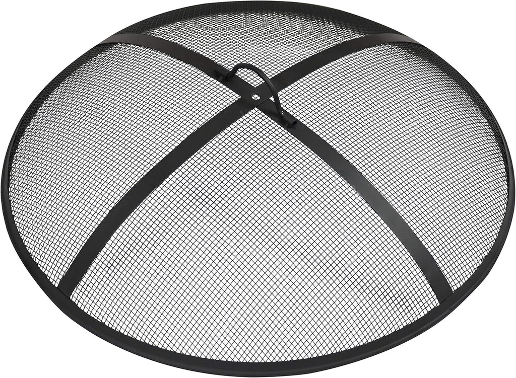Sunnydaze Heavy-Duty Steel Mesh Fire Pit Screen - Fire Pit Spark Screen with Handle - 36-Inch Diameter