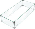 Holy Fire 35.5" L x 15.5" x 6" Rectangle Fire Pit Glass Wind Guard Clear Tempered Glass Flame Protective Pane Wind Resistant - Fits 30”x10 Fire Pit Burner Pan