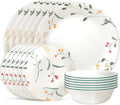 Corelle Vitrelle 18 Piece Glass Dinnerware Sets Service for 6, Triple Layer Chip & Crack Resistant Glass Plate and Bowl Sets, Wildflower