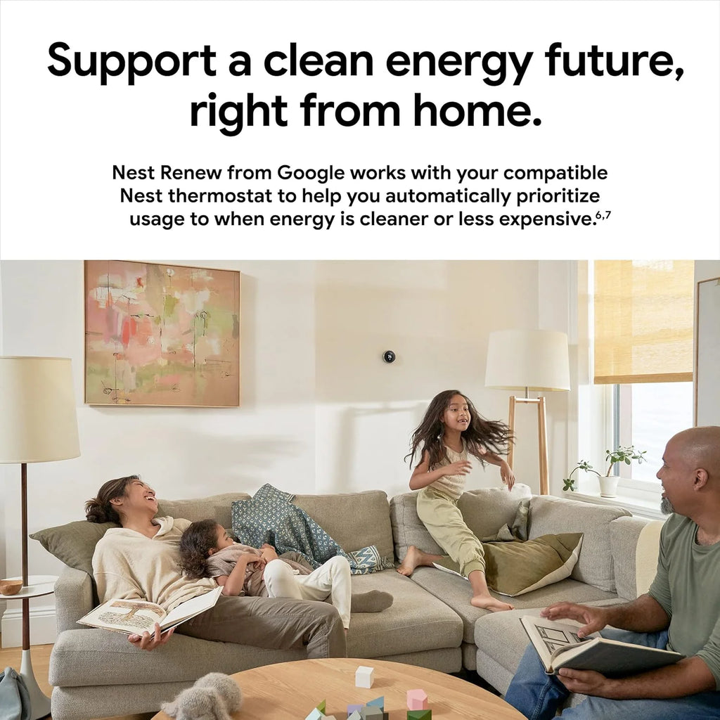 Nest 3rd Gen Learning Thermostat, Programmable Smart, Alexa Compatible, White, Wi-Fi, Energy Saving, Home Use