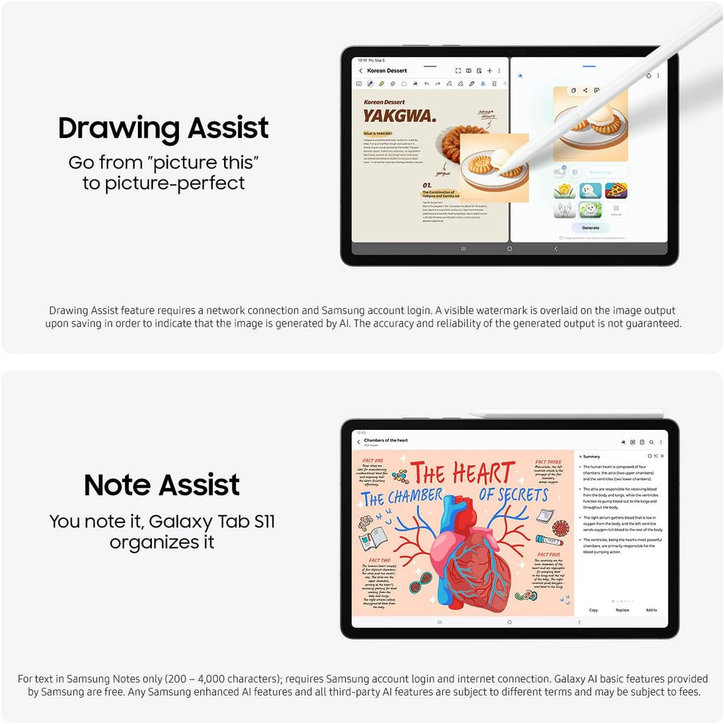 Samsung Galaxy Tab S11 256GB WiFi Android Tablet, Dynamic AMOLED 2X Display, 3nm MediaTek Processor, Galaxy AI, IP68, High Performance, Premium 11" AMOLED Screen, Slim, Portable Design, Silver