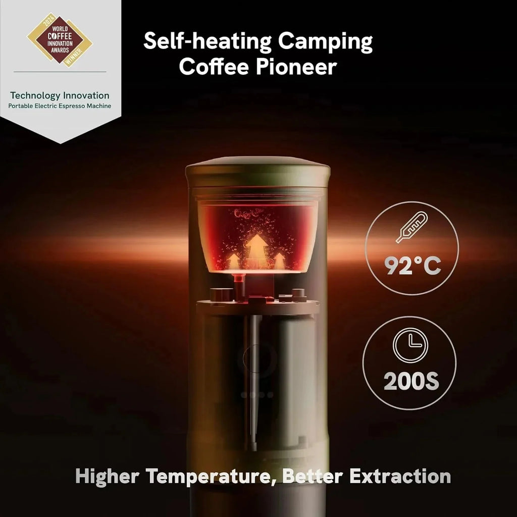 Nano Portable Electric Espresso Machine, Travel Coffee Maker for Camping, Car Coffee Maker Self-Heating with USB-C, With Ground Coffee & NS Capsule for RV, Hiking, Office