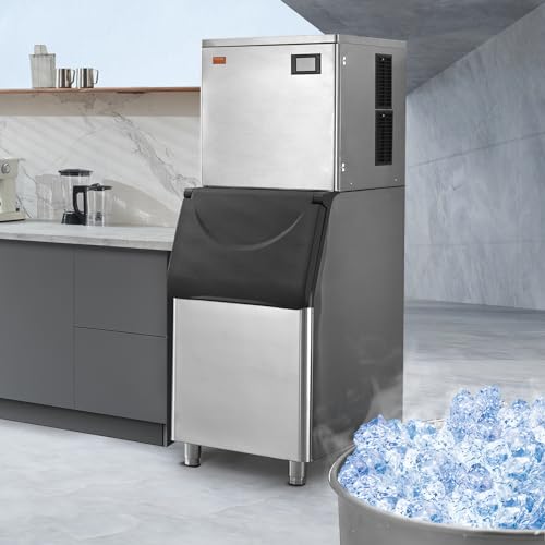 VEVOR Commercial Ice Maker, 360LBS/24H Ice Making Machine with 330.7LBS Large Storage Bin