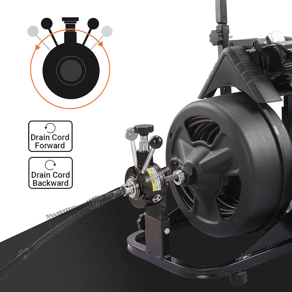 XtremepowerUS 45078 45078 Drain Snake Commercial w/Attachments 100' Electric Sewer