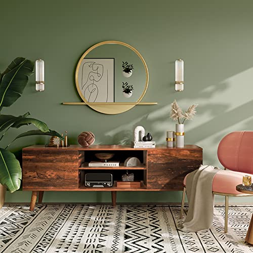 WLIVE TV Stand for 55 60 inch TV, Mid Century Modern TV Console, Entertainment Center