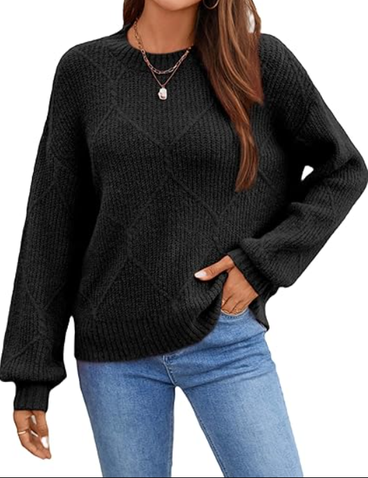Womens Cute Oversized Sweater Fall Winter 2026 Crew Neck Long Sleeve Pullover Sweaters