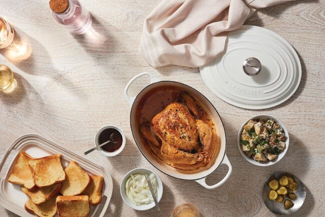 Le Creuset Enameled Cast Iron Signature Oval Dutch Oven, 6.75 qt., Meringue