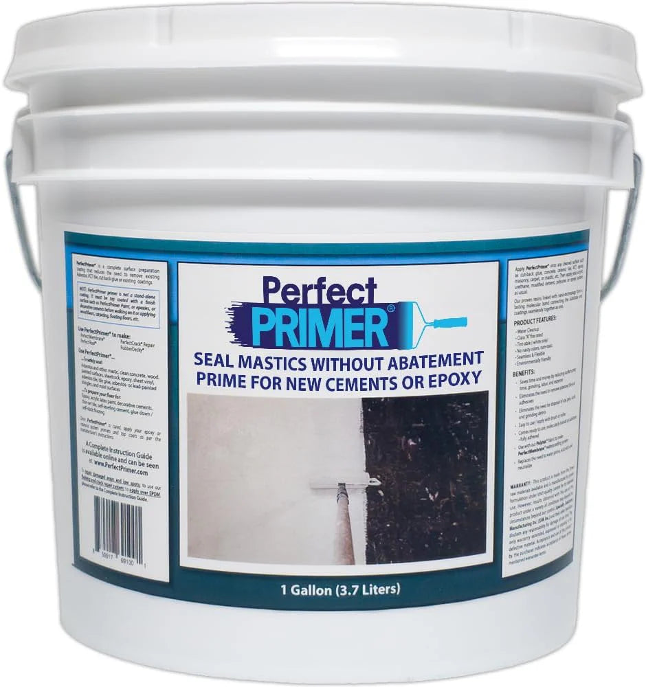 The Only Encapsulant that Seals Non-Friable Black Mastic and Primes for New Paint, Epoxy, Tile, Leveling Cements, and more. 1 Gallon (Light Grey)