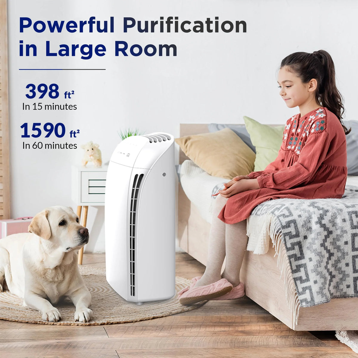 Membrane Solutions MSA3 Air Purifier for Home, Room Up to 1590 sq ft.