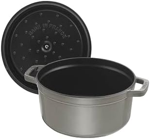 Staub 1003926 Cast Iron Roaster/Cocotte, Round 28 cm, 6.7 L, Graphite Grey