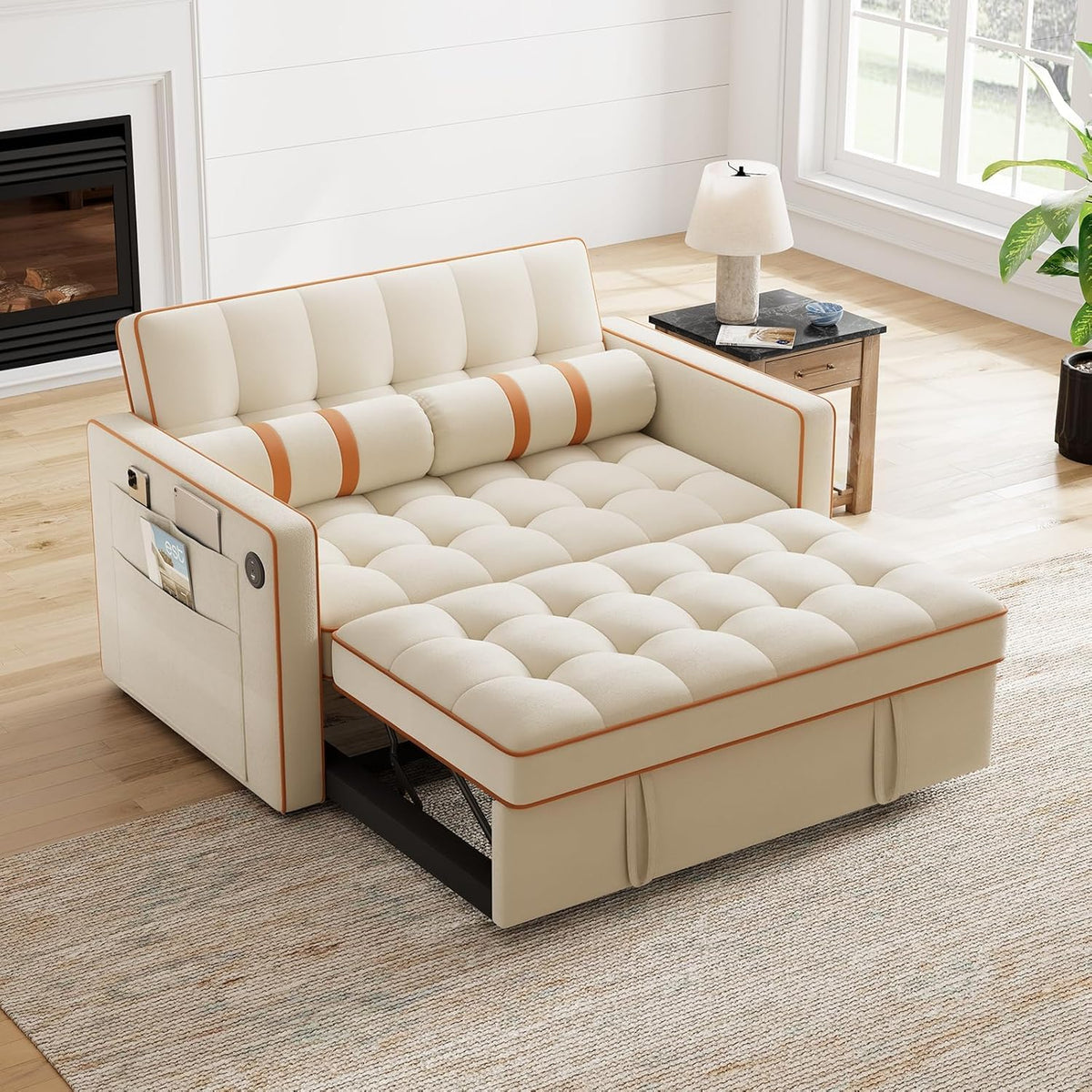 Sofa Bed 3-in-1 Convertible Sleeper Sofa