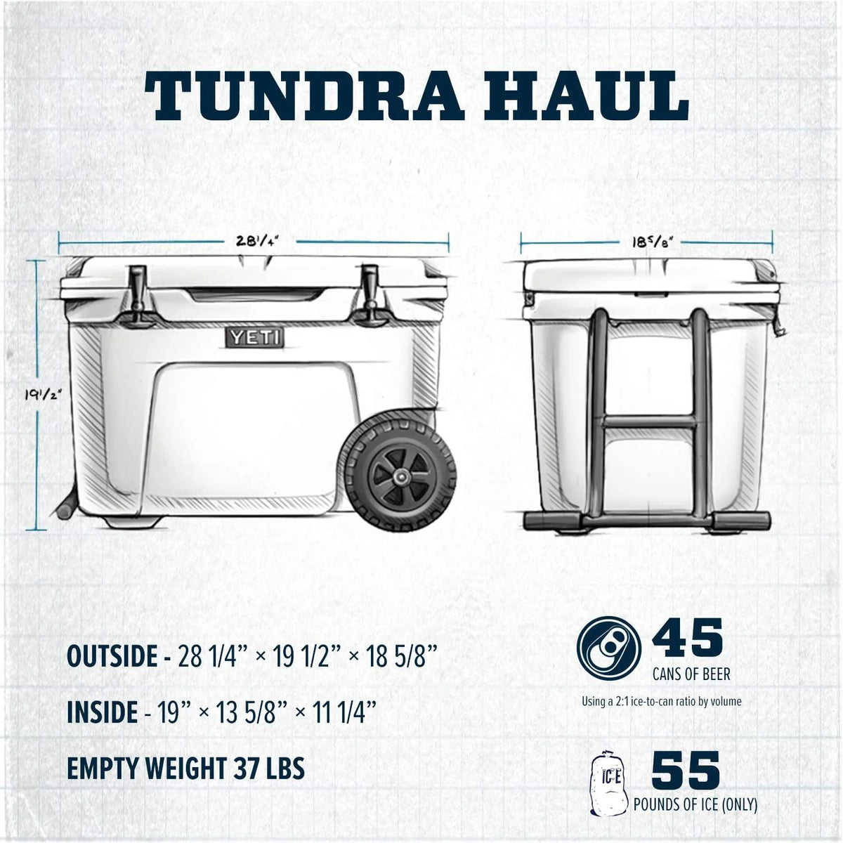 YETI Tundra Haul Wheeled Cooler, Navy