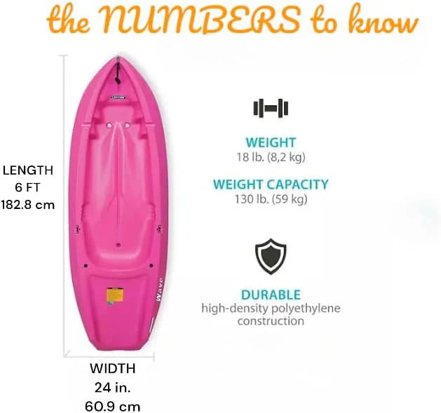 The Wave 6' Youth Kayak with Paddle. Designed for Stability and Safety, It's The Perfect Choice for Young Paddlers Ready to Conquer The Water